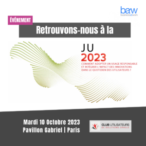 Rejoignez les équipes et experts Business At Work Oracle à la Journée Utilisateurs 2023. BAW est de nouveau partenaire de l'événement incontournable de la rentrée pour les utilisateurs des solutions Oracle, organisée par l'AUFO, Club Utilisateurs de Solutions Oracle, toute la matinée du 10 Octobre 2023, au Pavillon Gabriel (Paris). Une matinée avec pour thématique et fil conducteur "Comment adopter un usage responsable et intégrer l'impact des innovations dans le quotidien des utilisateurs ?".